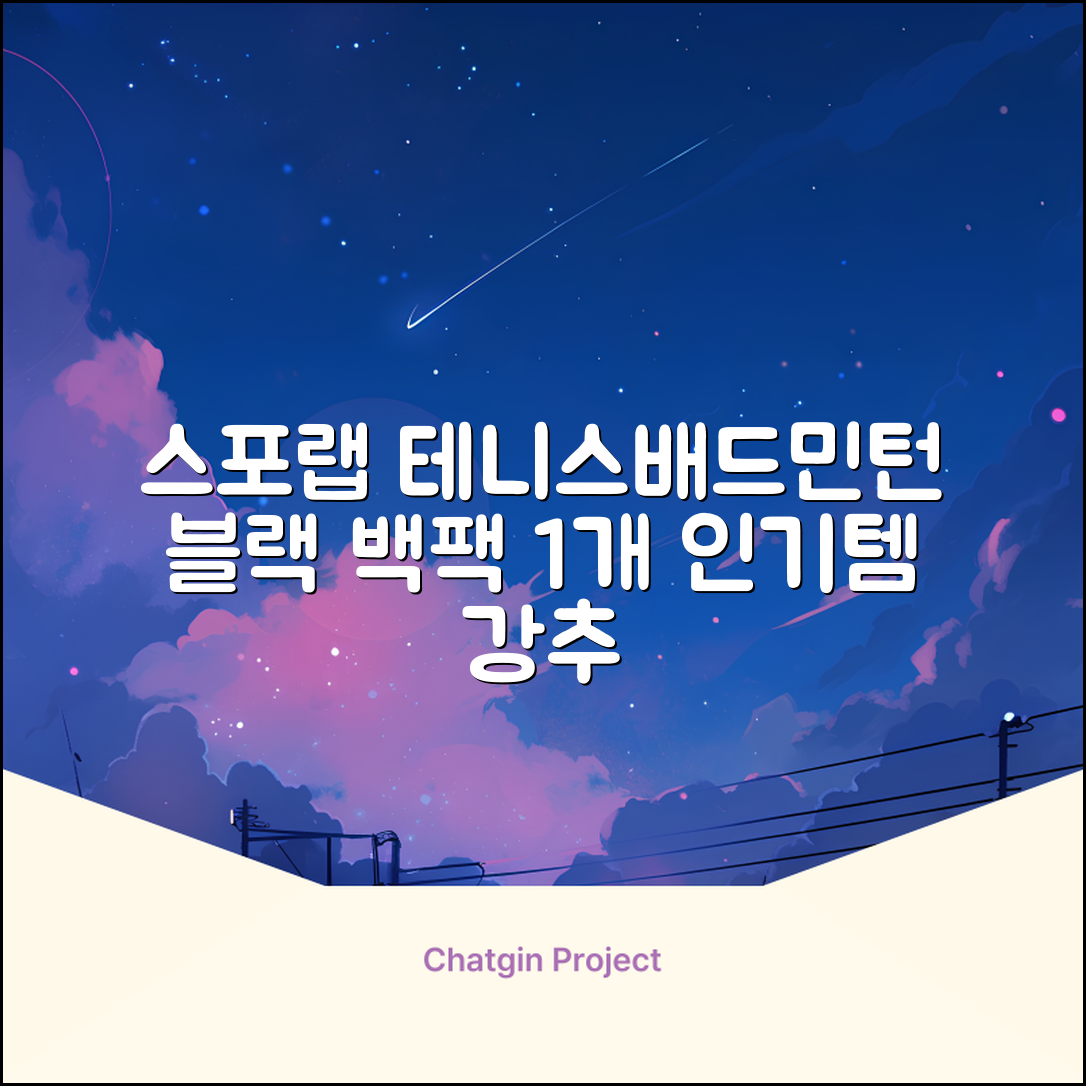 스포랩 테니스 가방 배드민턴 백팩, 블랙, 1개 추천 리뷰