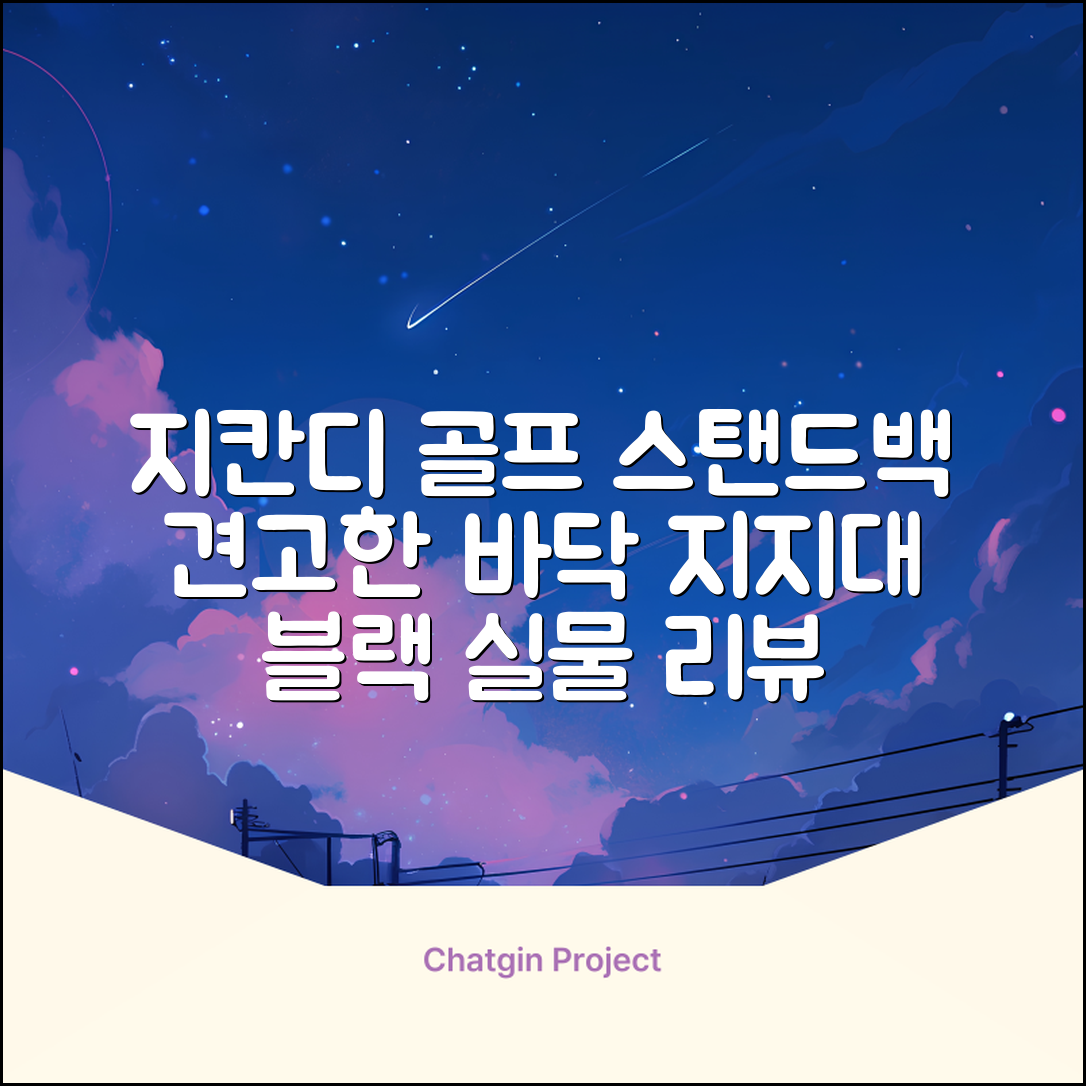 지칸디 골프 스탠드백 레그홀더 다리고정 바닥 지지대, 블랙 추천 리뷰