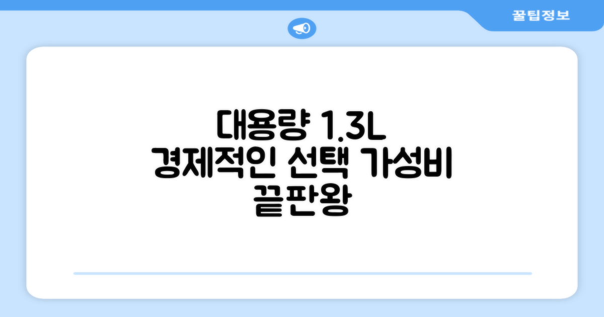 1.3L 대용량, 경제적인 선택