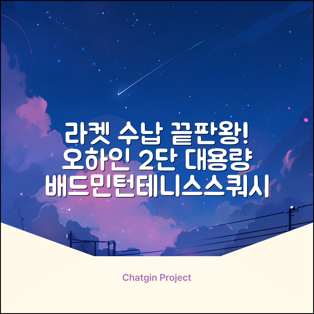 오하인 배드민턴 테니스 스쿼시 2단 대용량 라켓 가방, 블랙, 1개 추천 리뷰