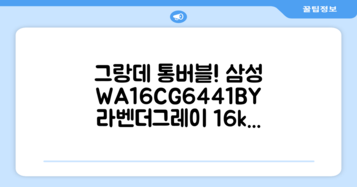 삼성전자 그랑데 통버블 세탁기 WA16CG6441BY 16kg 방문설치, 라벤더그레이 추천 리뷰