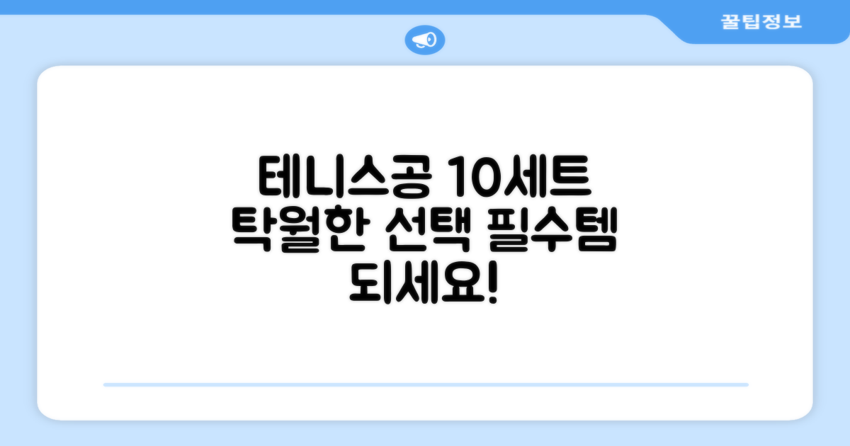 테니스공 10세트, 탁월한 선택 이유는?