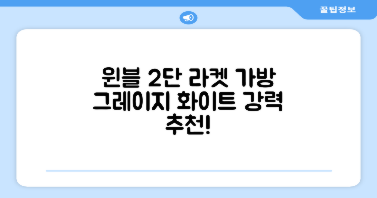 윈불 2단 배드민턴 테니스 라켓 가방, 그레이지 화이트, 1개 추천 리뷰