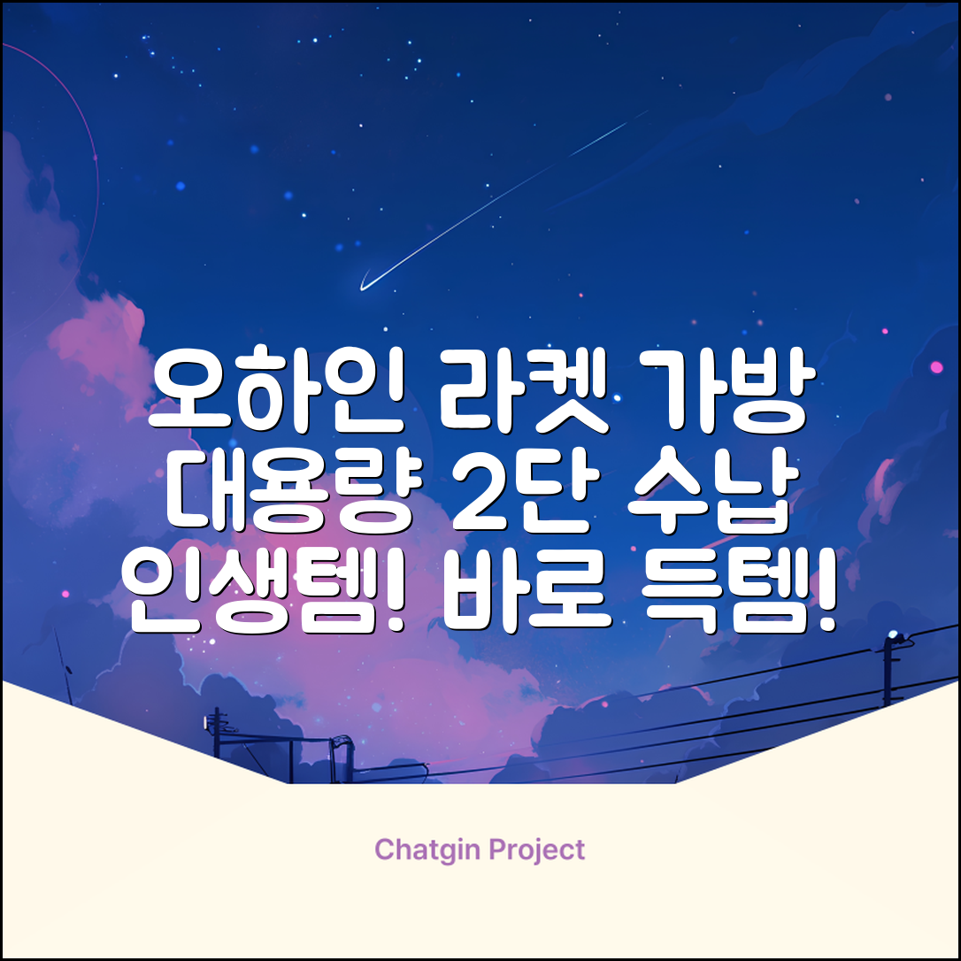 오하인 배드민턴 테니스 스쿼시 2단 대용량 라켓 가방, 블랙, 1개 추천 리뷰