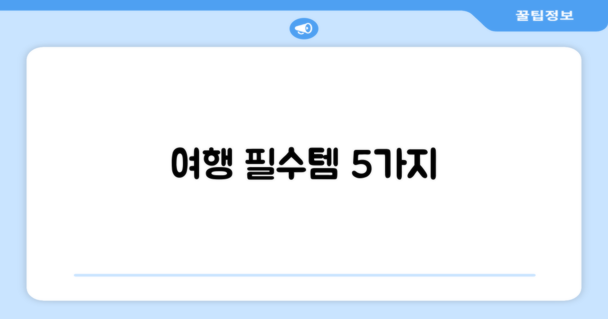 5가지 필수 휴대 용품