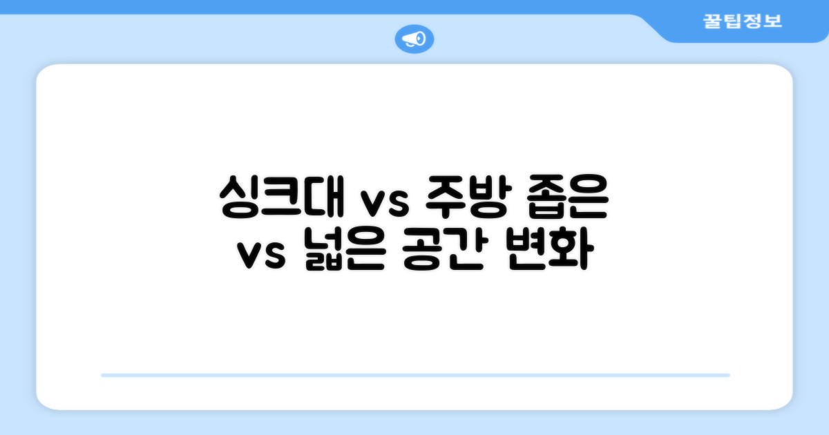 좁은 싱크대 vs 넓은 주방
