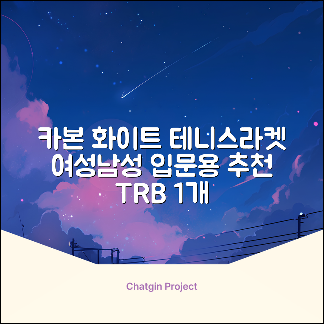 티알비 입문용 테니스라켓 여성 남자, 1개, 카본 화이트 추천 리뷰