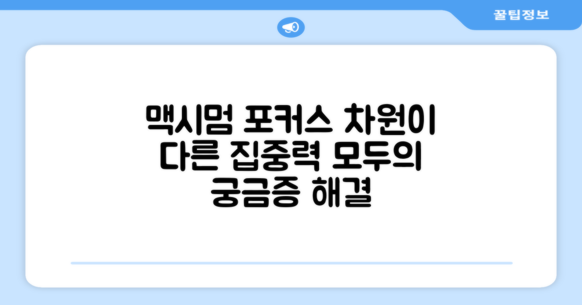 맥시멈포커스, 어떤 점이 다를까?