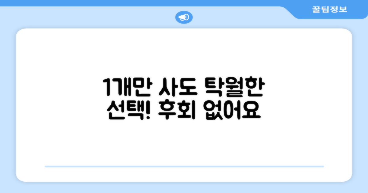 1개 구매, 탁월한 선택