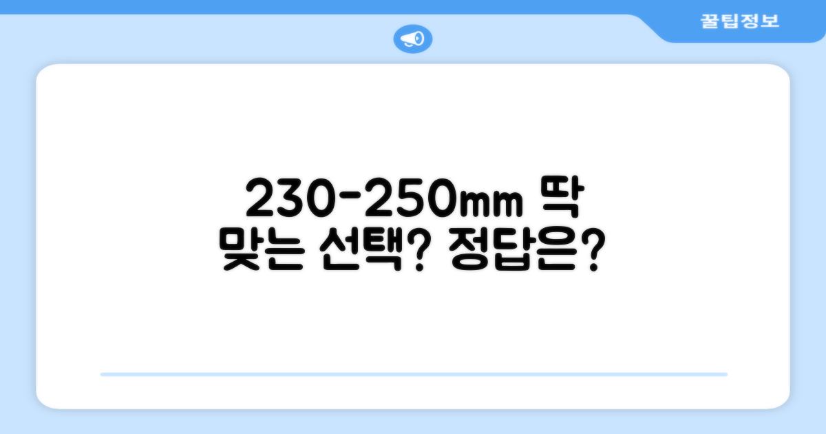 230-250mm, 딱 맞는 선택?