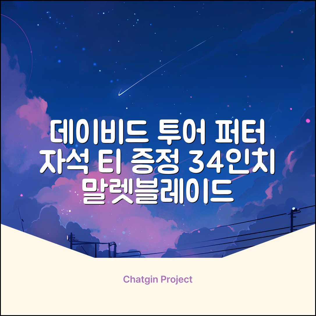 데이비드 프리미엄 투어 퍼터 말렛 블레이드 + 자석티 증정 퍼트 반달 일자, 34인치 추천 리뷰