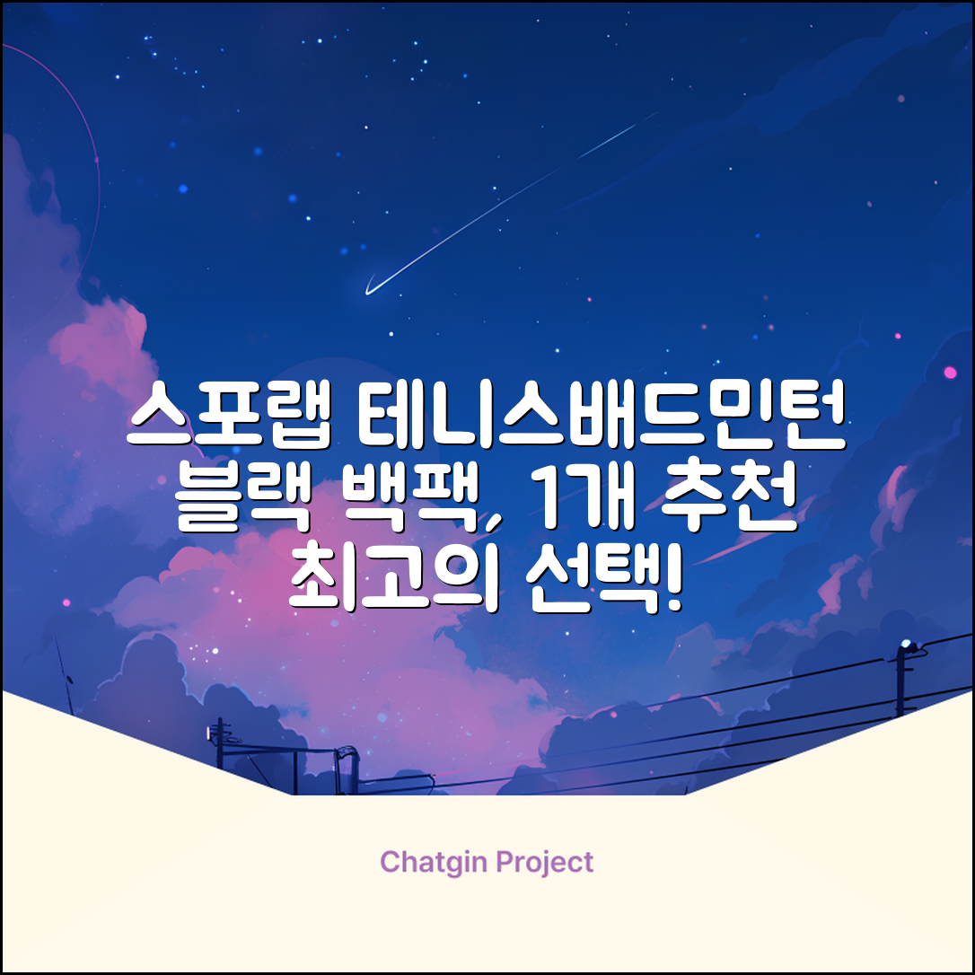 스포랩 테니스 가방 배드민턴 백팩, 블랙, 1개 추천 리뷰